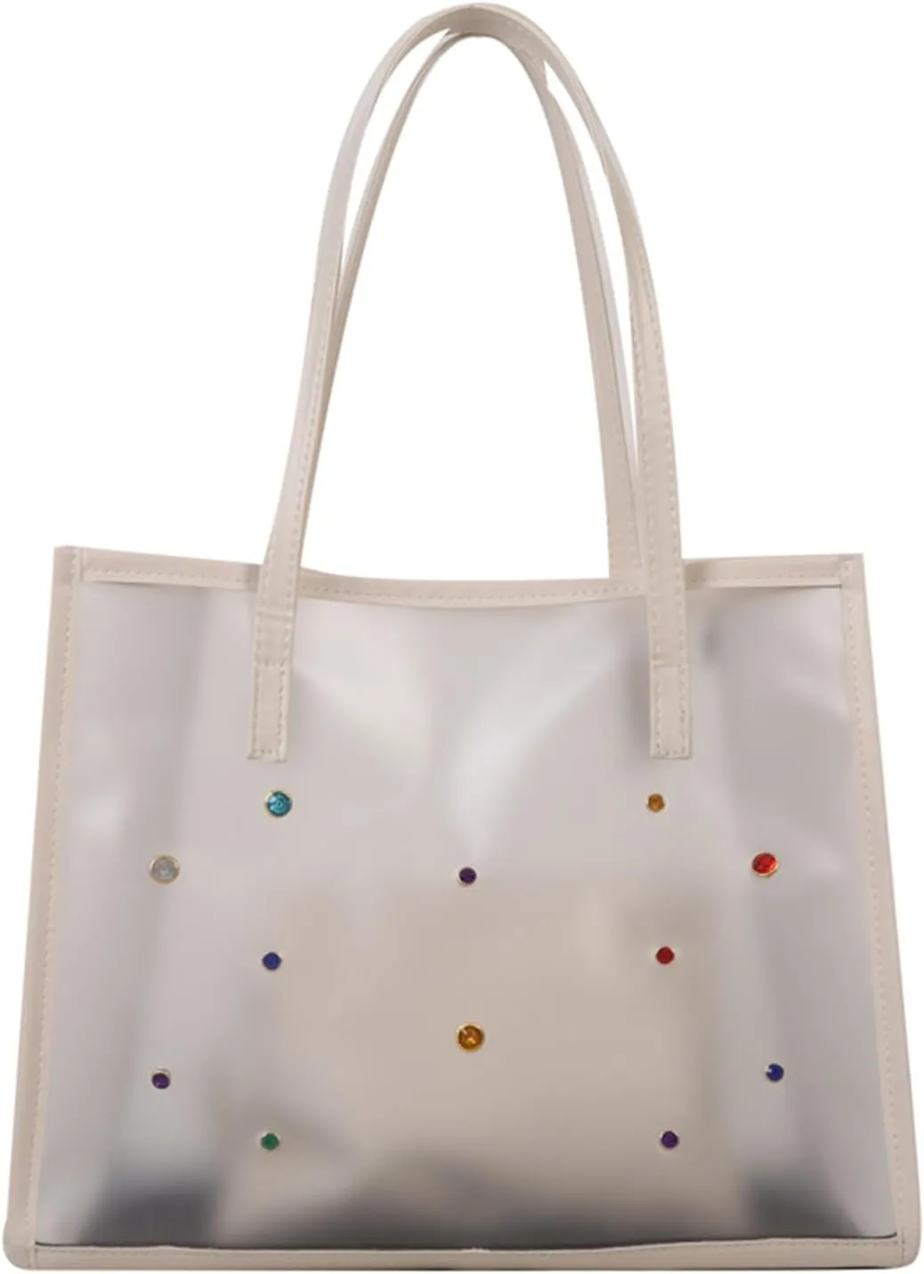 2pieces/Set Transparent PVC Shoulder Bag for Women Handbag for Beach Commuting and Shopping