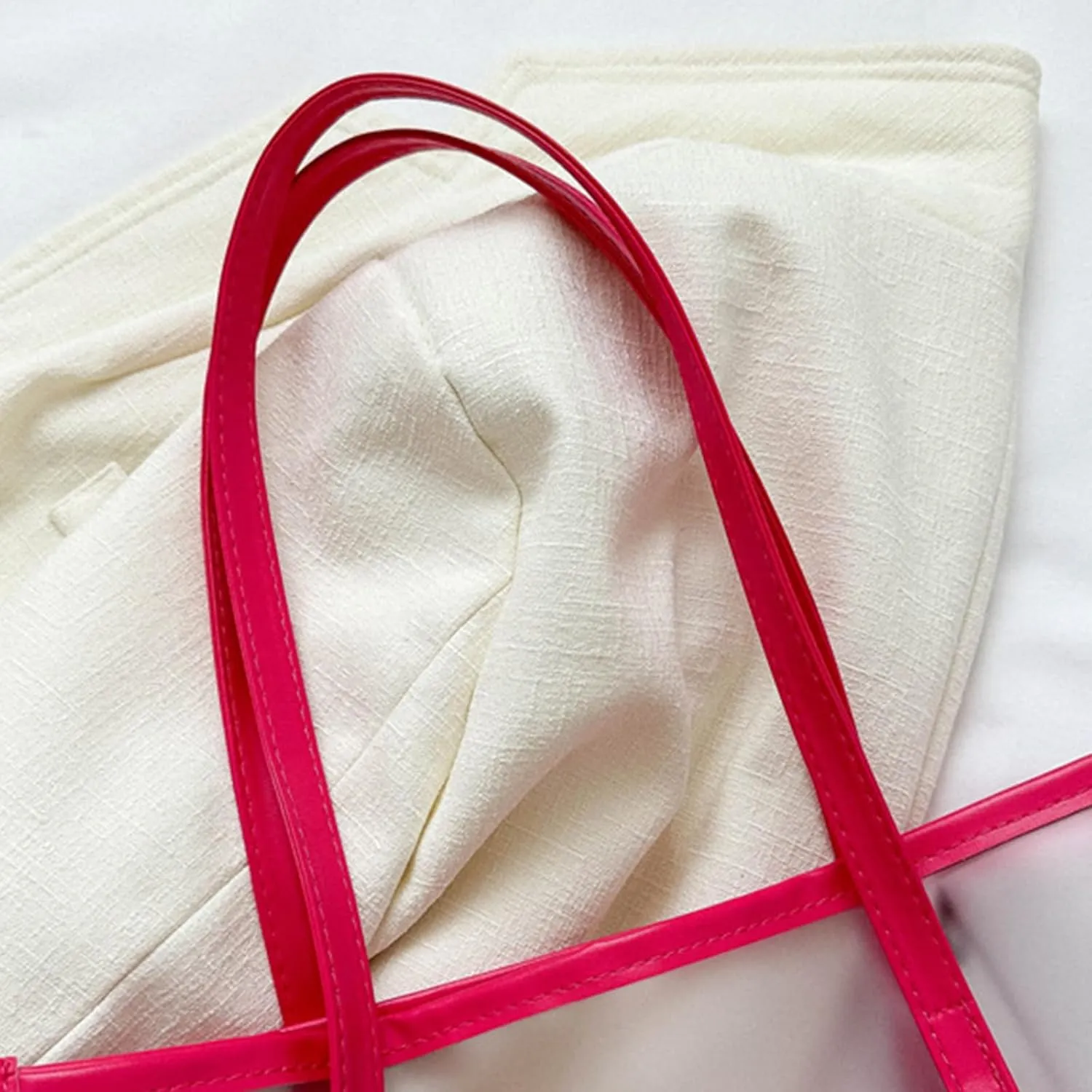 2pieces/Set Transparent PVC Shoulder Bag for Women Handbag for Beach Commuting and Shopping