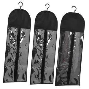 3 Sets Hair Extension Bags Protective Wigs Bag Travel Wigs Storage Hangers Hair Extensions Hanging Holders Dust Covers With Hooks