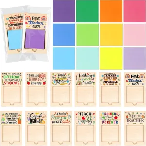 36 Pcs Teacher Appreciation Gifts Sticky Note Holder for Teacher's Day Thank You Gifts Bulk Sticky Note Pad Holder Notes OPP Bags for Coworker Employee