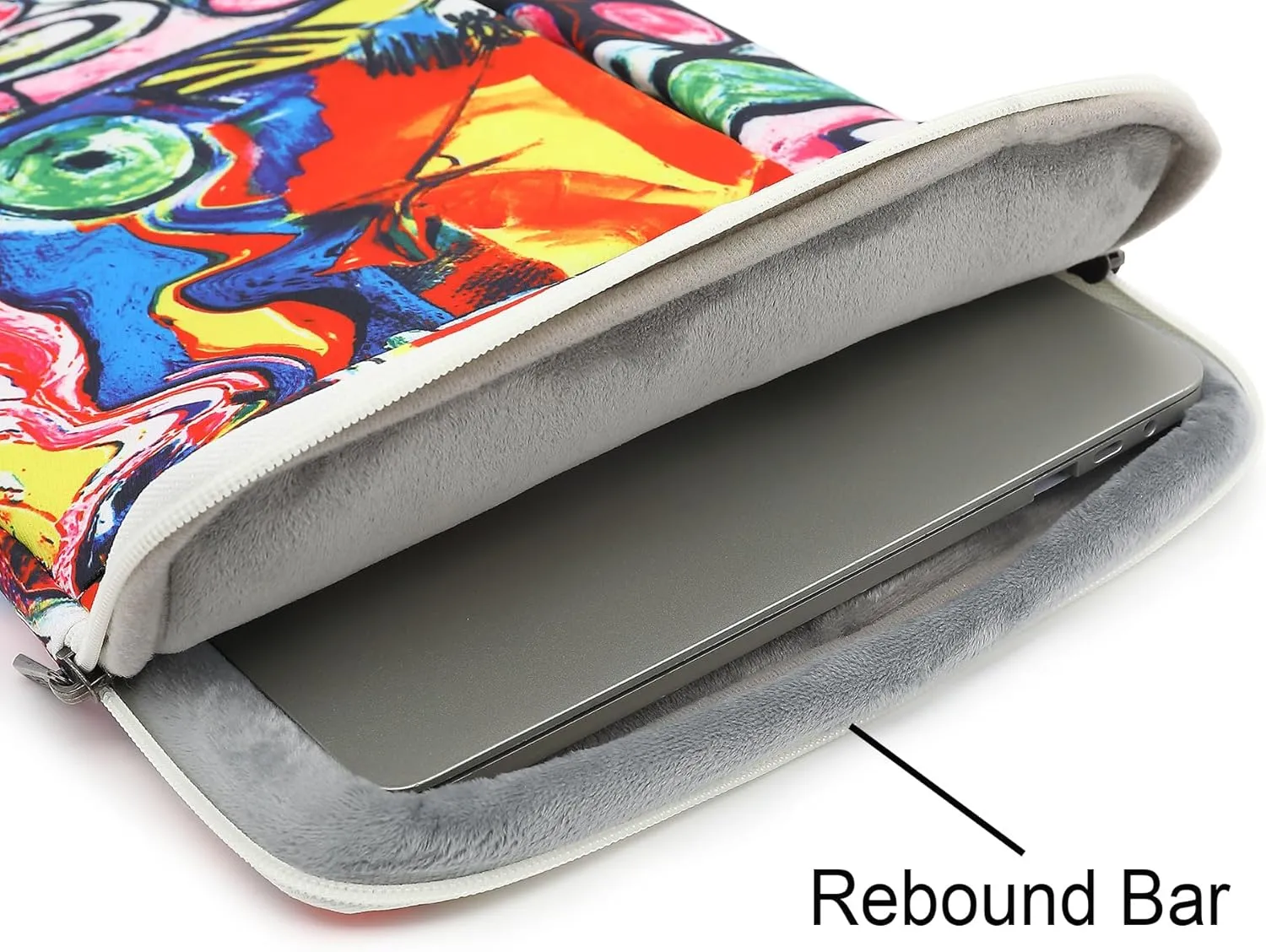 360° Protective 3 Pockets Laptop Sleeve Case Bag with Handle for MacBook Air 15 inch,MacBook Pro 16 inch and 15.6 inch Screen Laptop (Graffiti)