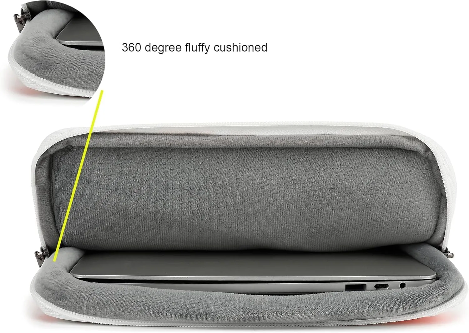 360° Protective Laptop Sleeve Case Bag with 3 Pockets,Laptop Cover with Handle and Luggage Strap (12.5 inch-13.5 inch)