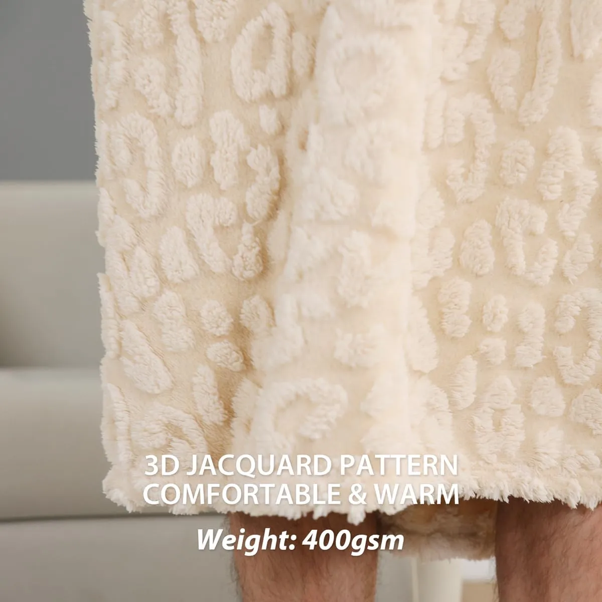 3D Jacquard Wearable Blanket Hoodie for Women, Hooded Blankets Adult Valentines Day Gifts, Cozy Sweatshirt Blanket