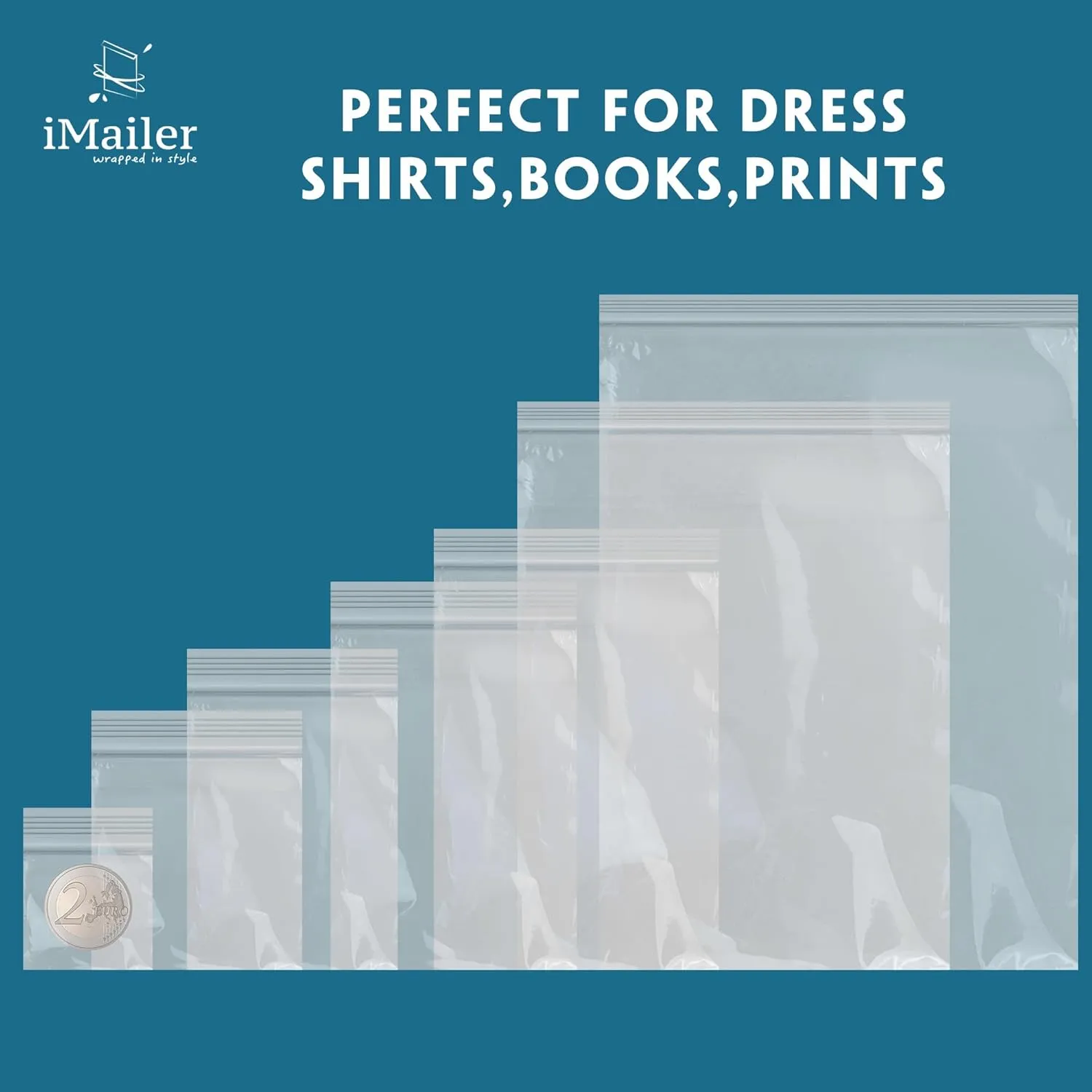 3" x 5", 4" x 6", 5" x 7", 6" x 9" (100 CT each) 2 Mil Clear Plastic Reclosable Zip Poly Bags with Resealable Lock Seal Zipper