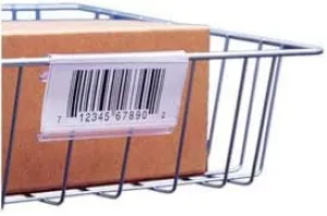 3"L x 1-1/4"H Label Holder, Wire Basket/Display, Clear, 25/Pk