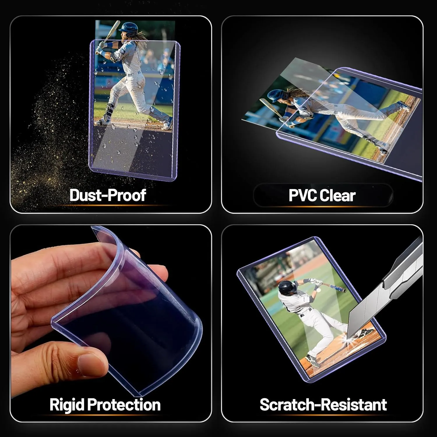 400 Top Loads for Trading Cards – Hard Plastic Holders & Penny Sleeves, 3" x 4" Acid-Free Protectors for Sports and Collectible Cards – Durable, Clear Storage & Display Sleeves