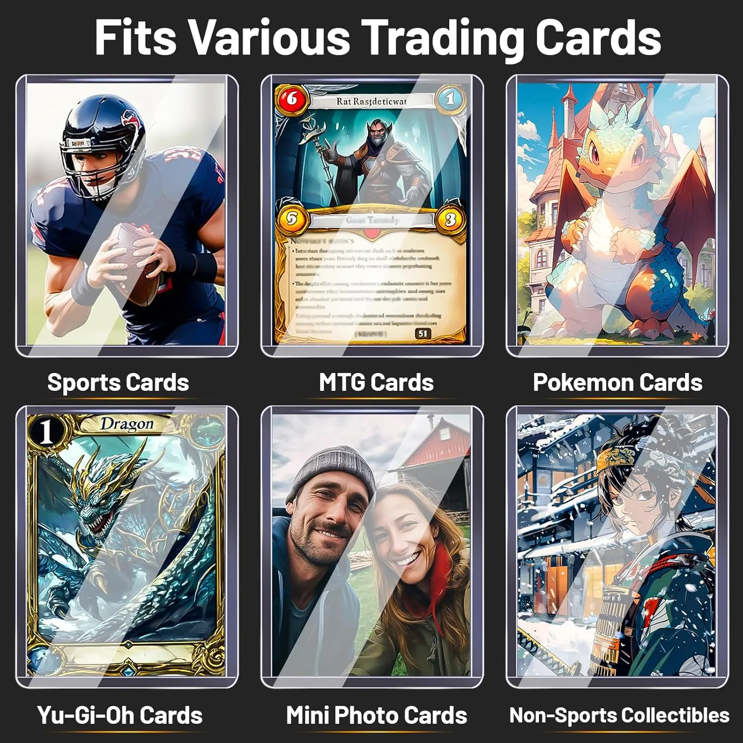 400 Top Loads for Trading Cards – Hard Plastic Holders & Penny Sleeves, 3" x 4" Acid-Free Protectors for Sports and Collectible Cards – Durable, Clear Storage & Display Sleeves