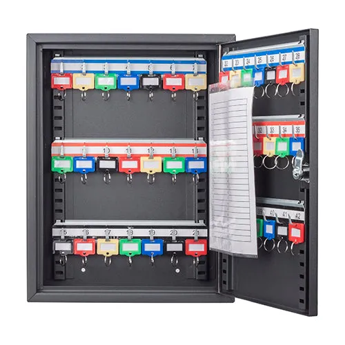 42 Key Adjustable Key Lock Box Black