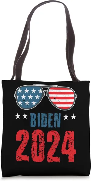 46 Joe Biden 2024 American President funny Sunglasses flag Tote Bag