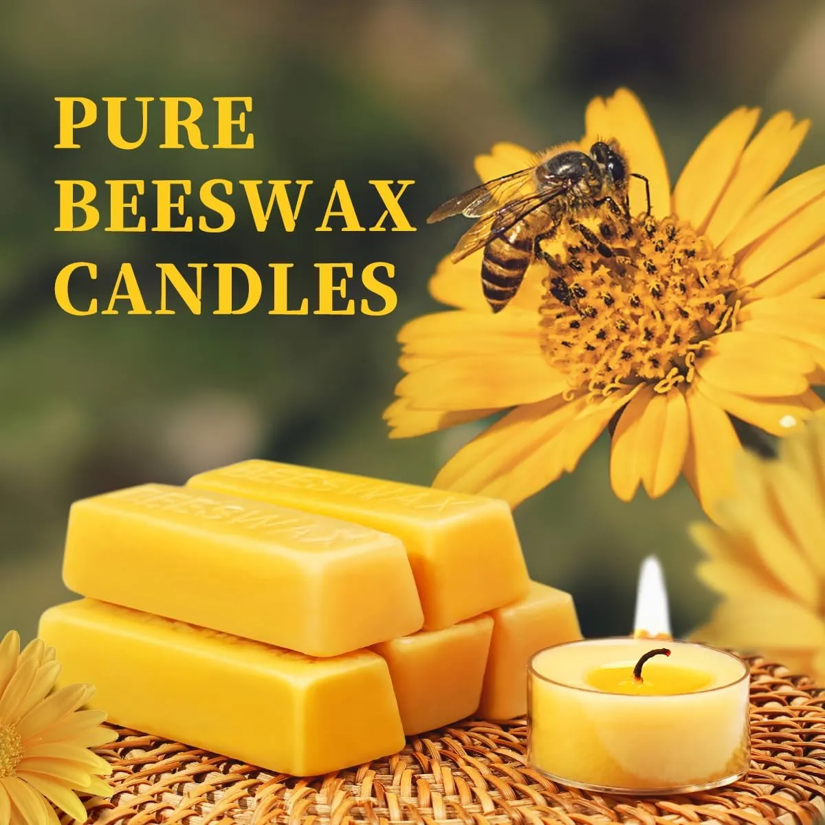 48 Packs Beeswax Tealight Candles- 4 Hour Burn Time Pure Beeswax Candles- Burn Evenly and Clean- Beeswax Candle Bulk Smokeless Bees Wax Tea Lights for Relaxing Air Purification