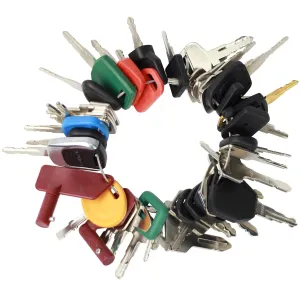 48 PCS Heavy Equipment Key Master Set Equipment Master Machine Keys Set for Cater-Pillar Ca-se J-D HYS-TER Komat-su Kubo-ta Yan-mar Dae-woo Take-uchi Forrd New Holl-and Vol-vo JL-G JC-B Toyo-ta