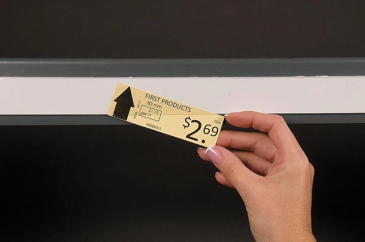 480756 - PVC Label Holder, Clear/White, 48L x 3/4W, 6 PK