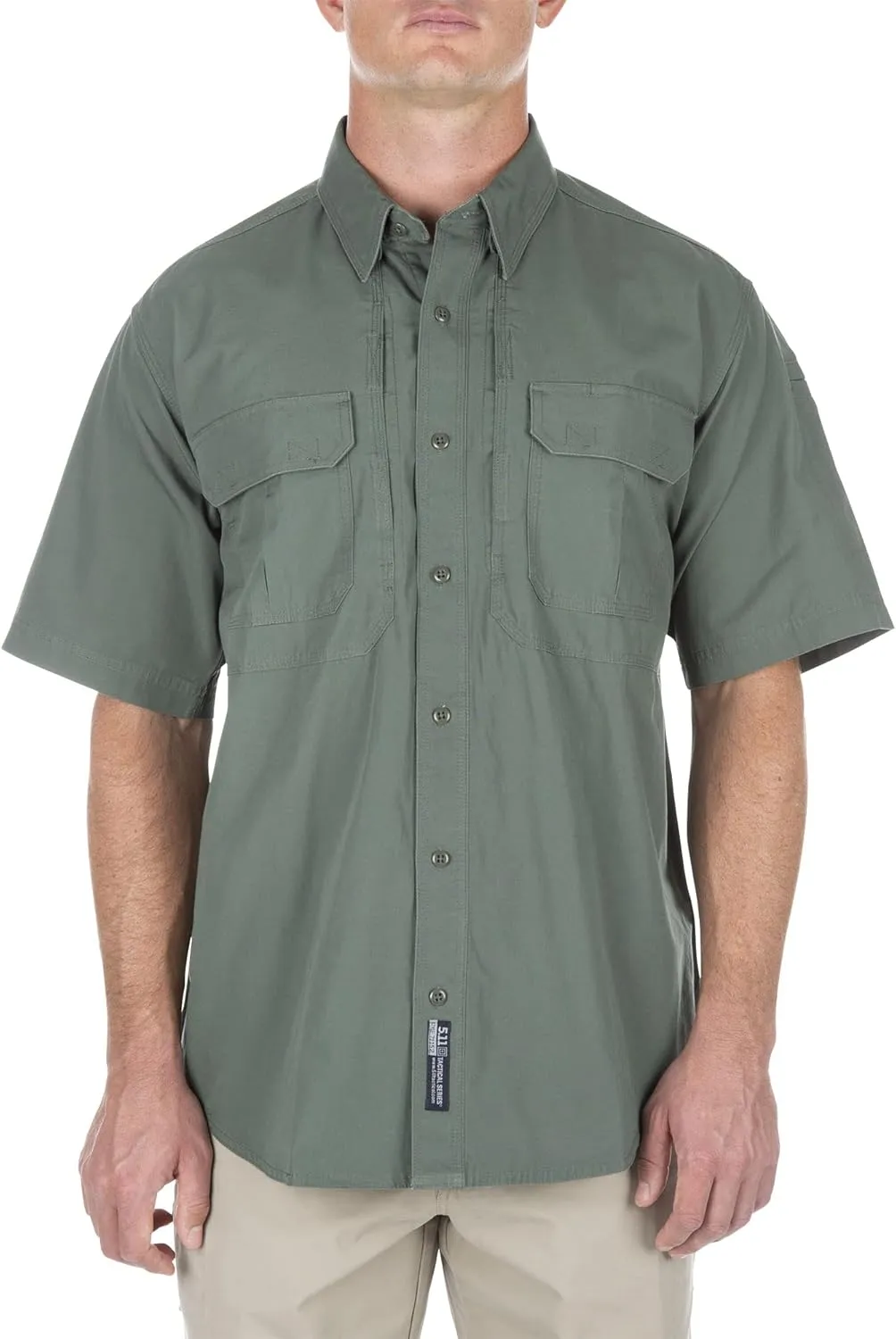 5.11 Tactical Men's Short Sleeve Low Profile Design Button Up Polo Shirt, Cotton Fabric, Style 71152