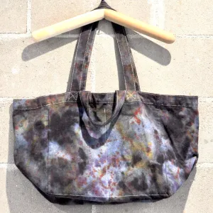 6 Pocket Cotton Tote Bag - Dark Water Tie Dye