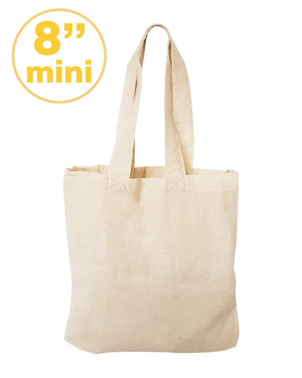 600 ct Mini Cotton 8 in Tote Bag / Favor Gift Bags - By Case