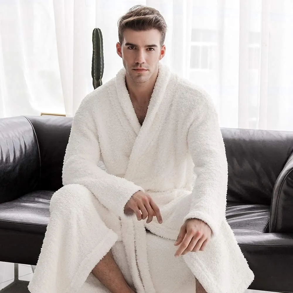 7 VEILS Long Bathrobe Womens and Mens Cozy Knit Microfiber Stretchy Super Soft Bathrobes Loungewear House Robes Dressing Gown
