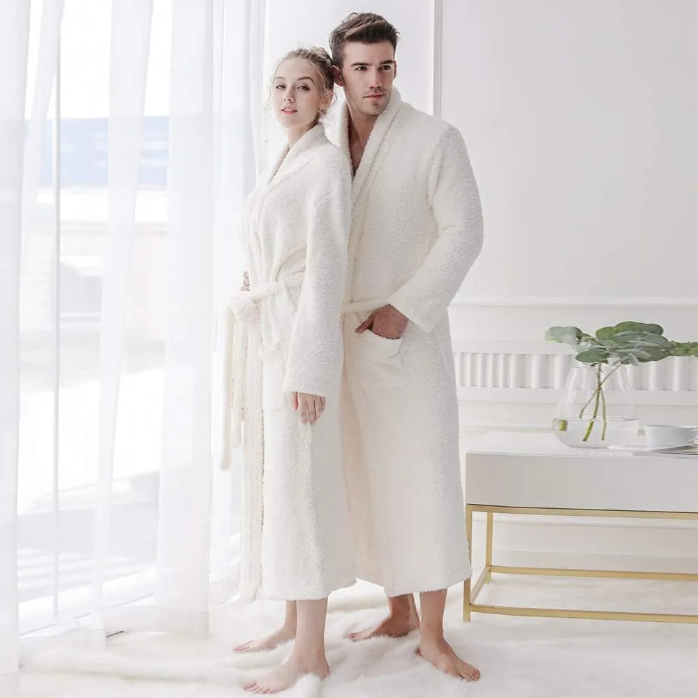 7 VEILS Long Bathrobe Womens and Mens Cozy Knit Microfiber Stretchy Super Soft Bathrobes Loungewear House Robes Dressing Gown