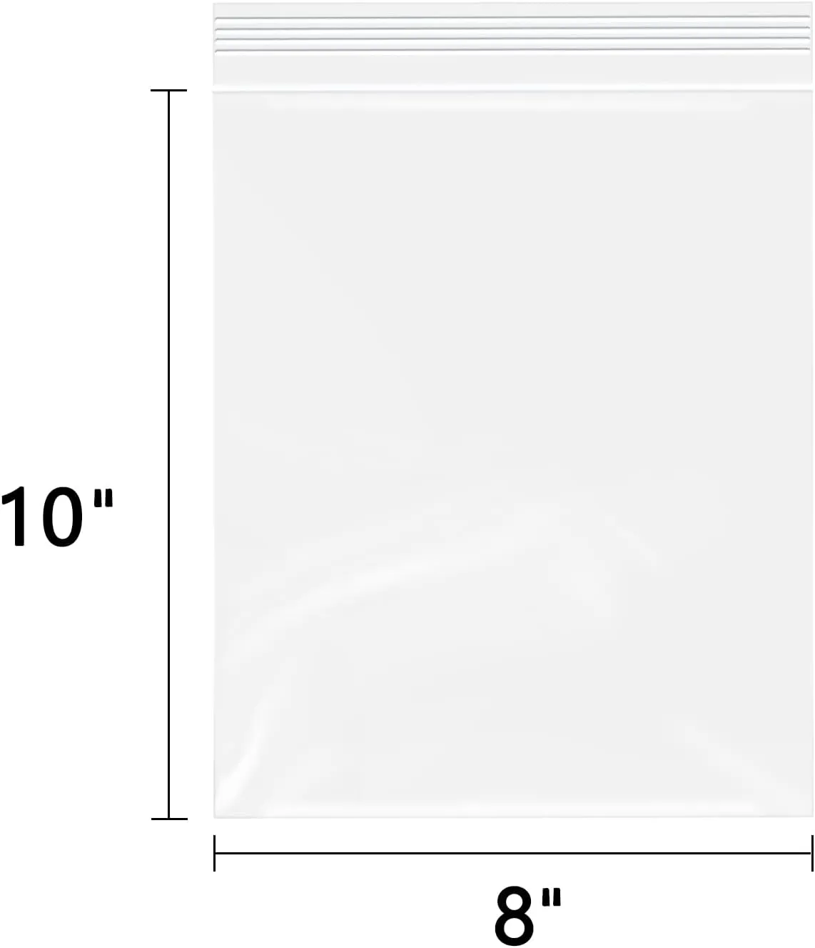8" x 10"(200 Count) Clear Plastic Reclosable Zip Bags 2 Mil for Clothing, T-Shirt, Brochure, Prints, Handicraft Gift