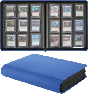 9-Pocket Toploader Binder, Holds 360 3" x 4" Rigid Card Holders, Top Loader Collection Display Album for Trading Cards and Sports Cards - Blue