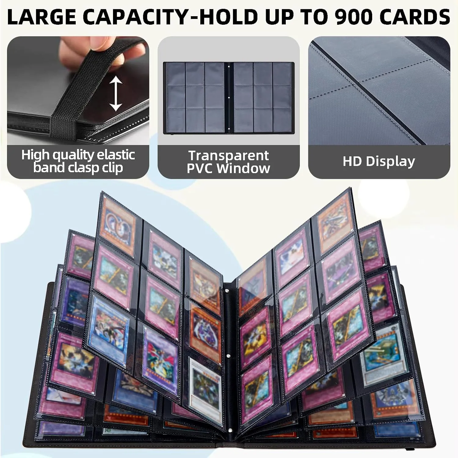 9 Pocket Trading Card Binder, Card Collection Binder for TCG, MTG, Sports Cards, Baseball, Black Snake and Roses Trading Card Book Holder for Collectors, Top Loader Binder
