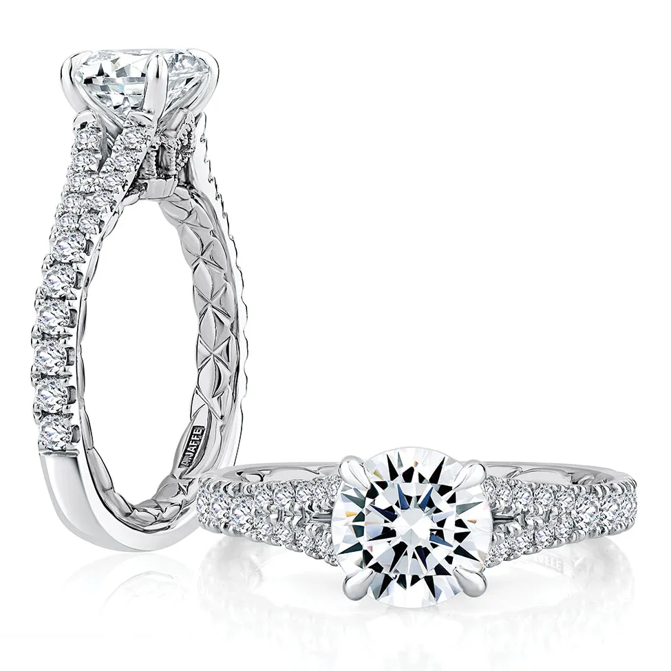 A. Jaffe Modern Royal Engagement Ring Setting in White Gold