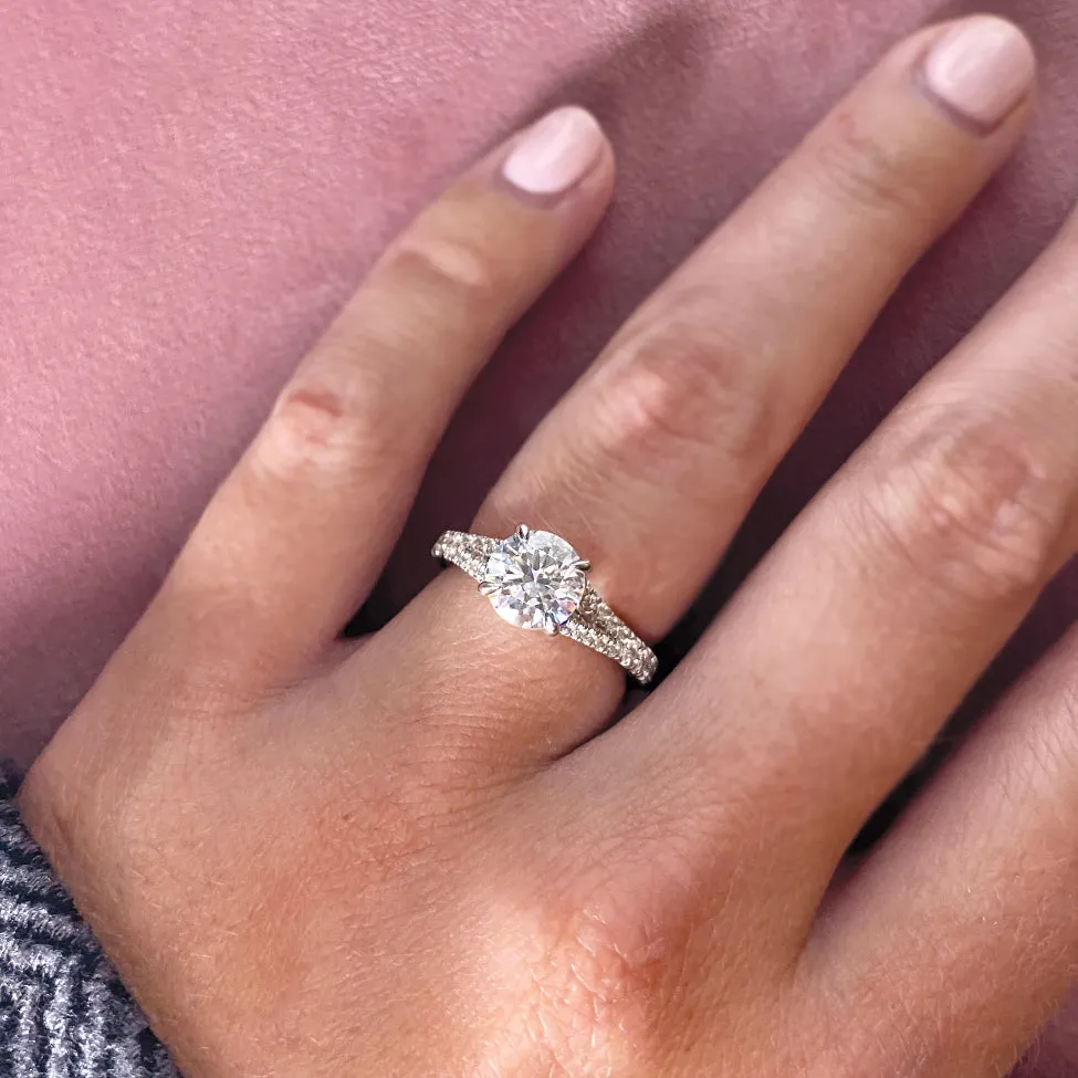 A. Jaffe Modern Royal Engagement Ring Setting in White Gold