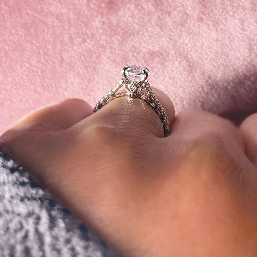 A. Jaffe Modern Royal Engagement Ring Setting in White Gold