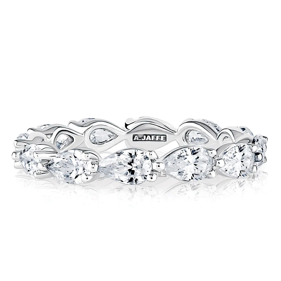 A. Jaffe Pear Diamond Eternity Ring in White Gold