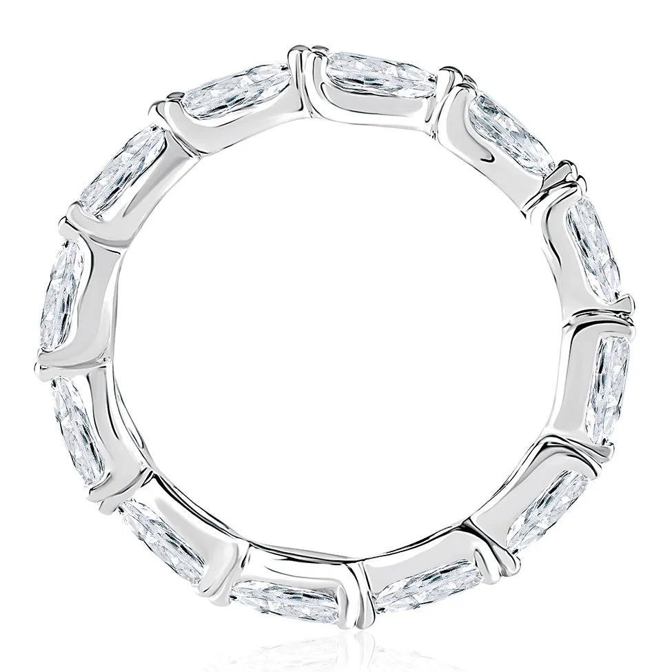 A. Jaffe Pear Diamond Eternity Ring in White Gold