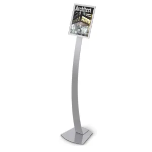 A4 Manhattan Floor Standing Sign Holder Silver