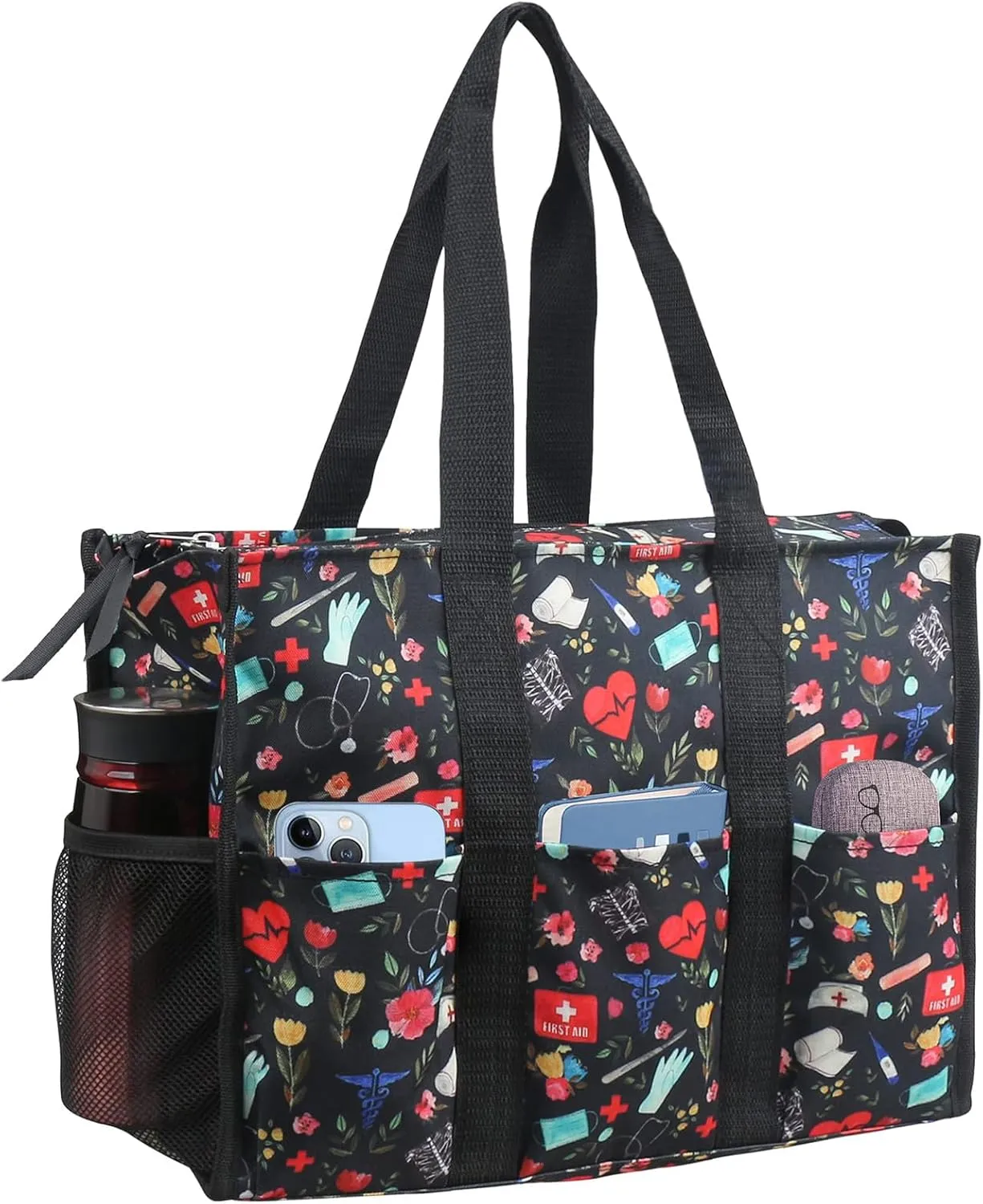ABAMERICA Nurse Bags for Work: Multiple Pockets, Waterproof, Organizing Zip Top Clinical Bag for Nursing Students