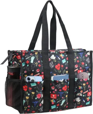 ABAMERICA Nurse Bags for Work: Multiple Pockets, Waterproof, Organizing Zip Top Clinical Bag for Nursing Students