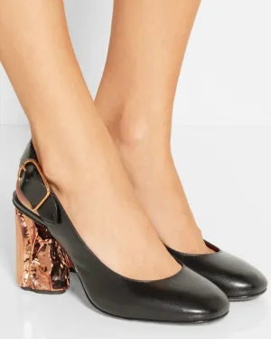 ACNE STUDIOS Odelia Palm Textured-leather Pumps