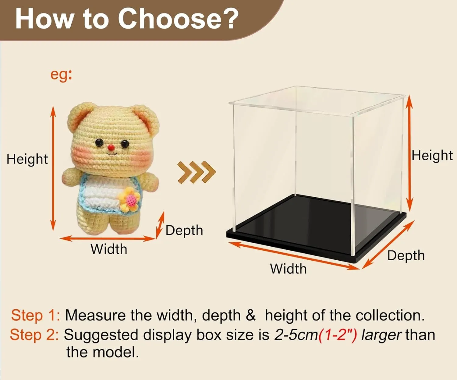Acrylic Display Case Display Box for Toy Cars, Cube Stackable Display Case, Thickened Clear Acrylic Display Case, for Model Toy Home Storage & Organizing(White,16x16x24in(40x40x60cm))