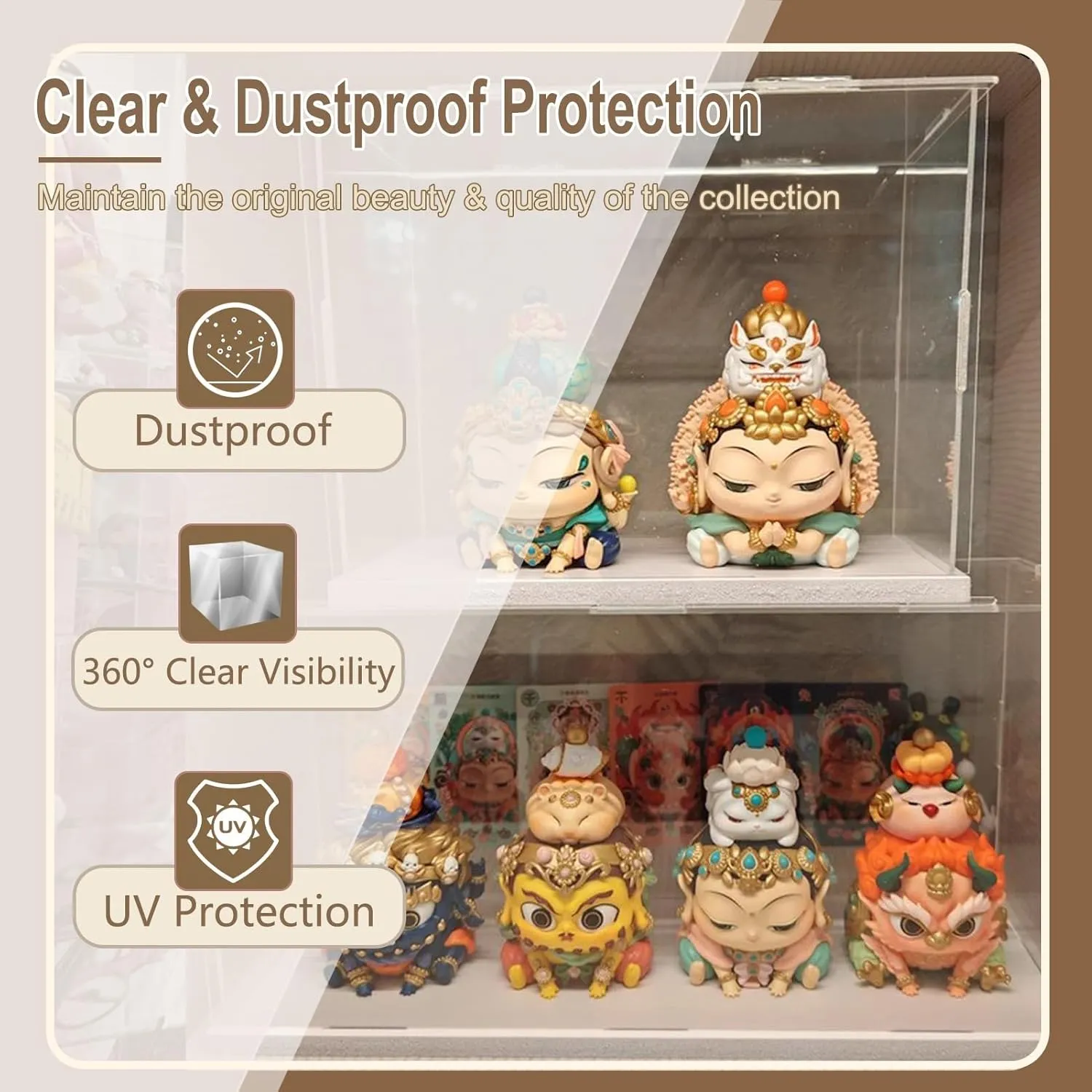 Acrylic Display Case Display Box for Toy Cars, Cube Stackable Display Case, Thickened Clear Acrylic Display Case, for Model Toy Home Storage & Organizing(White,16x16x24in(40x40x60cm))
