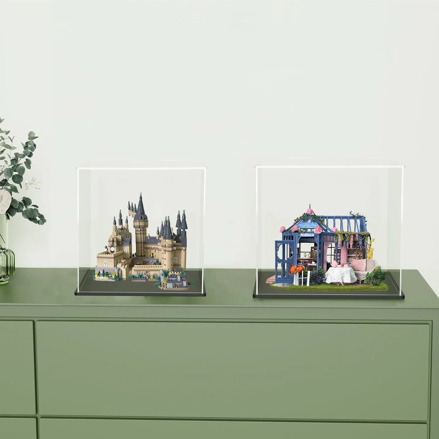 Acrylic Display Case for Miniature Dollhouse, Sturdy Transparent Dust Cover for DIY Crafts House Kit, Dustproof Acrylic Box for Tiny House Kit, 12×10×12 inch
