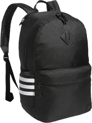 adidas 3-Stripe Classic Backpack for Men and Women, Bag with Laptop Sleeve, Black/5.0, One Size