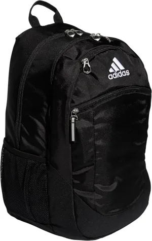 adidas Striker Team Sports Backpack Durable Athletic Gym Laptop Bag, Black/White, One Size