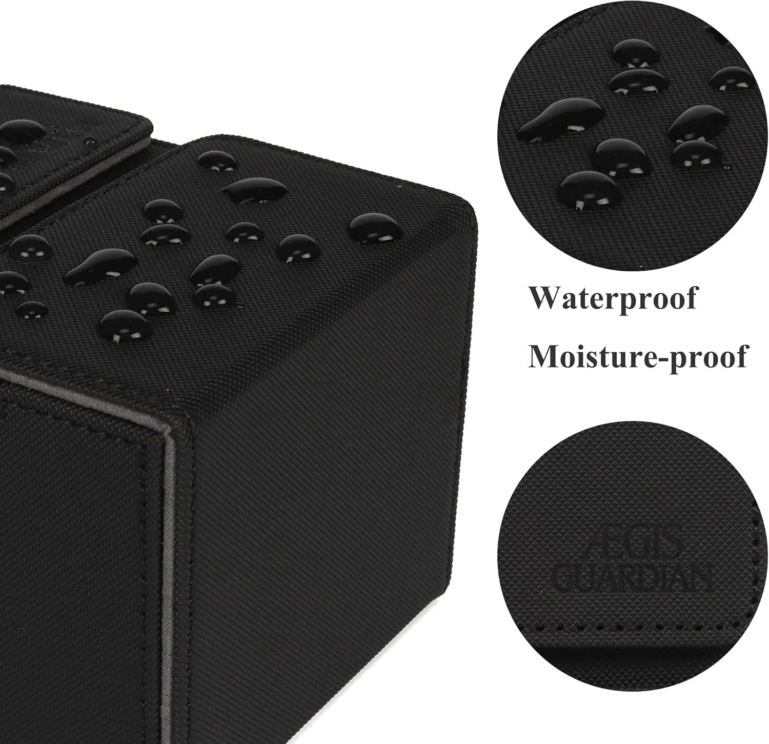 AEGIS GUARDIAN Card Deck Box with Dice Tray for MTG Cards, Commander Deck Box fit 150  Sleeved Cards, PU Leather Card Storage Box Strong Magnet Deck Game Case for TCG CCG, Black