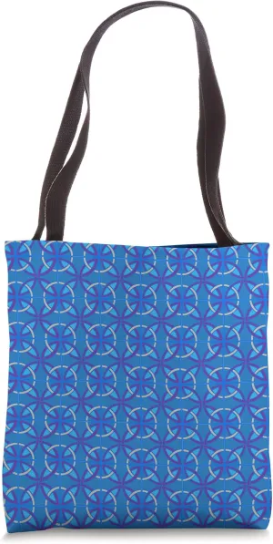 African Tile Inspired (10) - Blues and gray - Habitat Merch Tote Bag