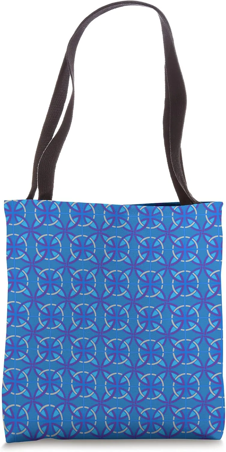 African Tile Inspired (10) - Blues and gray - Habitat Merch Tote Bag