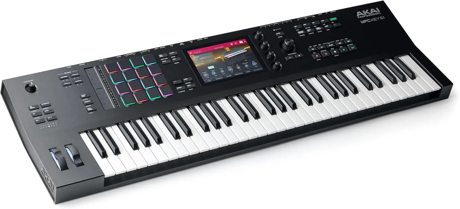 Akai Professional MPC Key 61 - Standalone Music Production Synthesizer Keyboard with Touch Screen, 16 Drum Pads, 20  Sound Engines, Semi Weighted Keys, and Native Instruments Integration