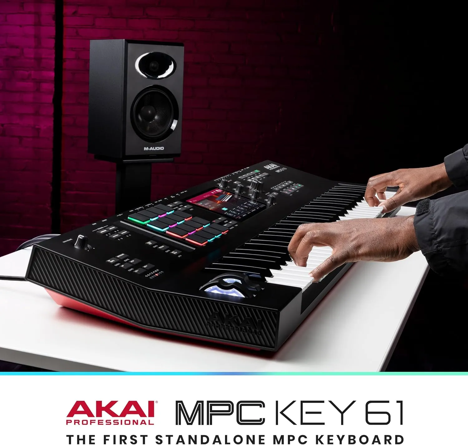 Akai Professional MPC Key 61 - Standalone Music Production Synthesizer Keyboard with Touch Screen, 16 Drum Pads, 20  Sound Engines, Semi Weighted Keys, and Native Instruments Integration