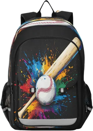 ALAZA Baseball Bat Baseball School Backpacks Travel Laptop Bag Kids Bookbag for Girls Boys Teens Women Men24