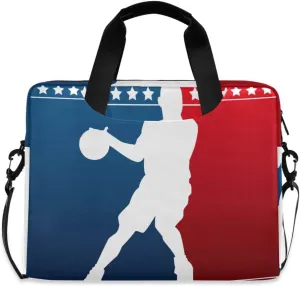 ALAZA Laptop Case Bag Play Basketball Silhouette Laptop Sleeves Briefcase Messenger Bag with Strap for Woman Man Business Office