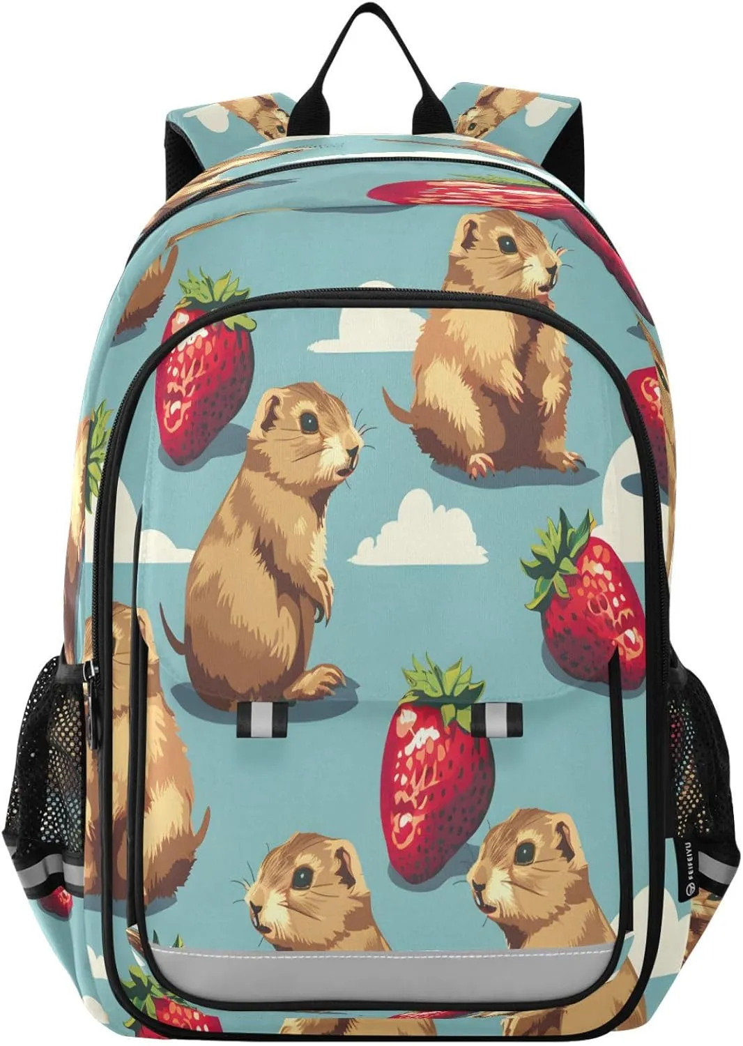ALAZA Prairie Strawberry Pixel School Backpacks Travel Laptop Bag Kids Bookbag for Girls Boys Teens Women Men