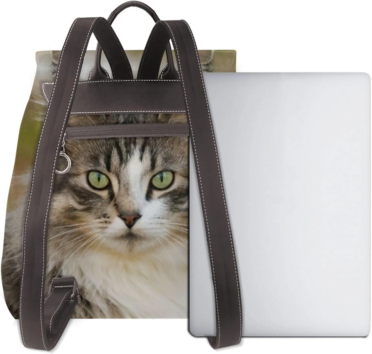Alert Cat Women'S Leather Backpack Ladies Shoulder Bag Leather Handbag Rucksack Travel Daypack