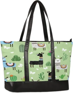 Alpaca Cactus Butterflies Laptop Tote Bag for Women Lightweight Work Purse with Multiple Compartments Fits 13-15.6 Inch Laptop Tablet Shoulder Bag for Office Travel Daily Use