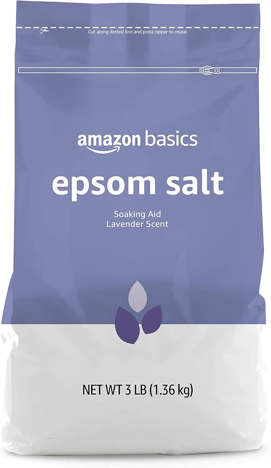Amazon Basics Epsom Salt Soaking Aid, Lavender Scented, 3 Pound, 6-Pack (Previously Solimo)