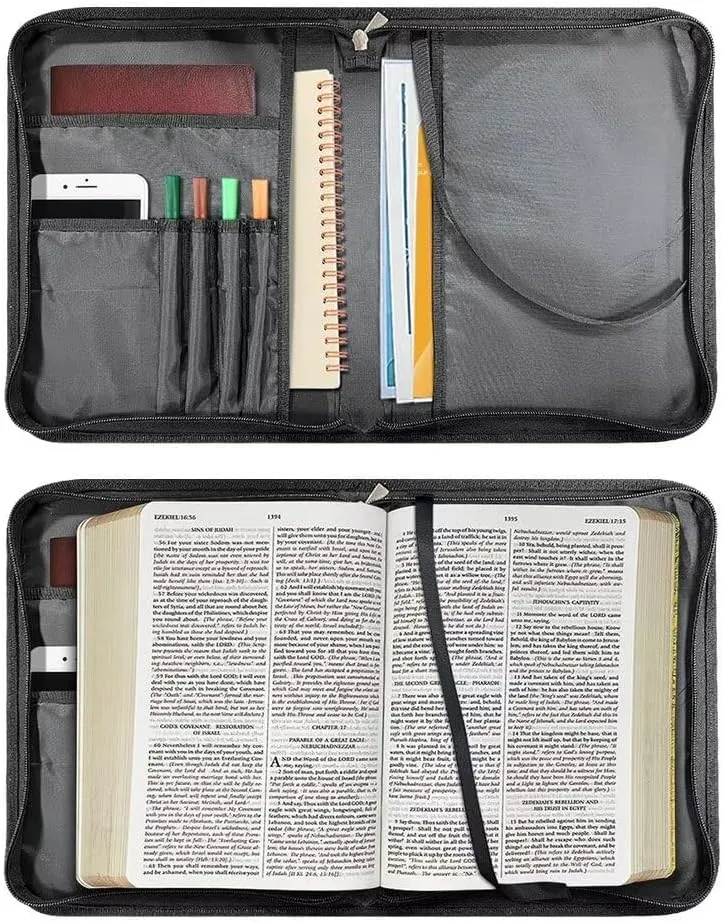 American Flag and Bald Eagle Bible Cover for Women Men Leather Bible Covers Bible Bags Bible Holder Scripture Carrying Case with Handle Bible Book Covers Church Bag Bible Protective Cases